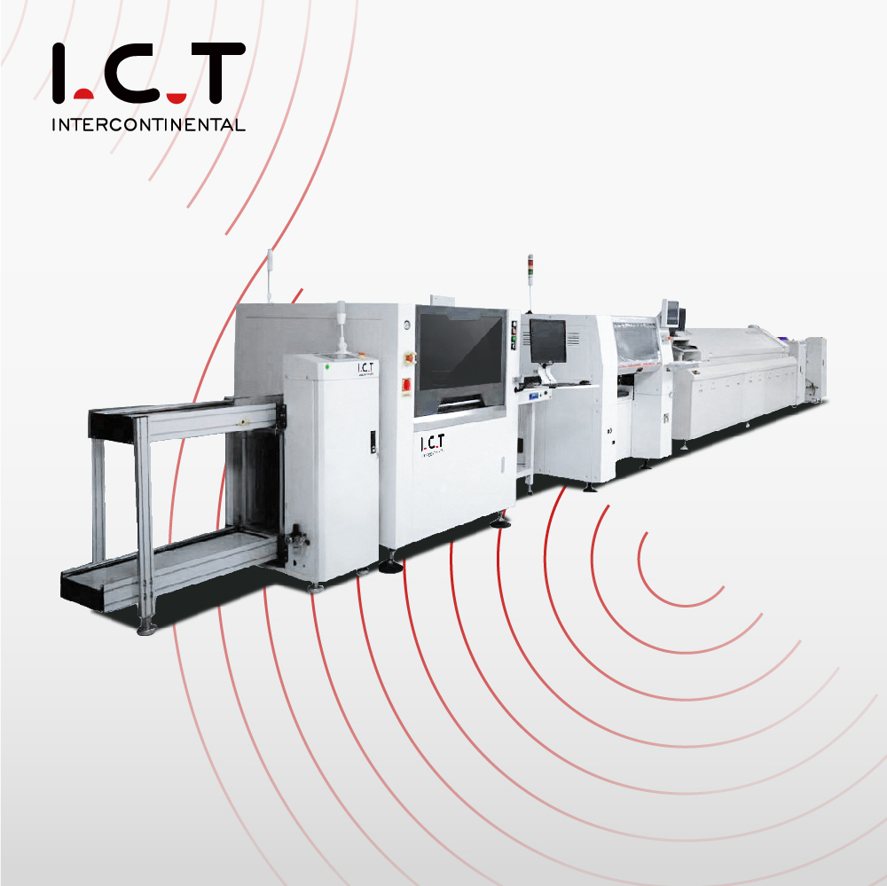 I.C.T | Kostengünstige SMD PCB Assemblierungsproduktionslinie mit hoher Geschwindigkeit